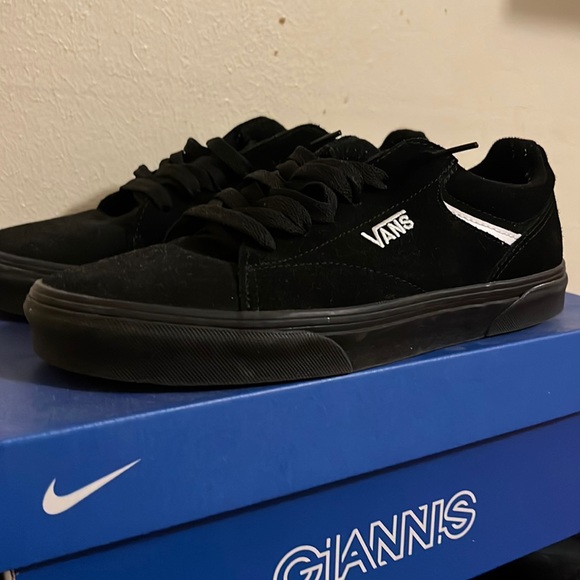 black on black vans size 8 great condition